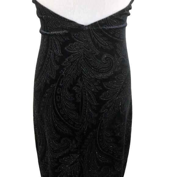 City Triangles Evening Halter Dress Column Velvet Glitter Backless Black Small - Picture 10 of 10